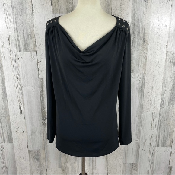 MICHAEL Michael Kors Women's‎ Black Beaded Blouse M - Picture 1 of 8